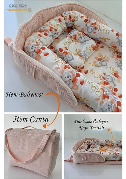Taşınabilir Anne Yanı Çantalı Babynest Sevimli Hayvan Anne Yanı Baby Nest 1 Adet