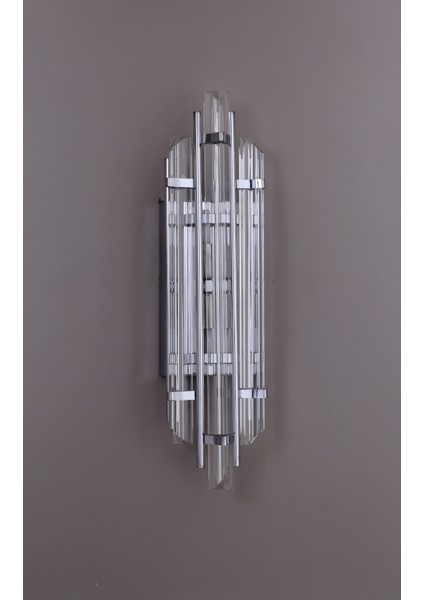 Helenora Cam Modern Krom Renk Duvar Apliği