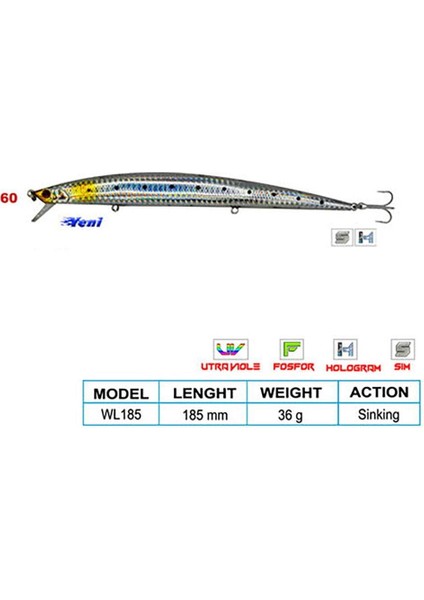 Super Star Cl:60 185MM 36GR (Sinking) fiyatları