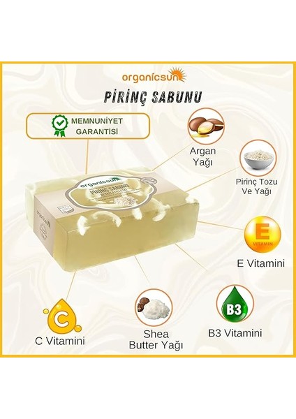 Doğal Pirinç Sabunu 140 gr x 2 Adet Tüm Cilt Tipleri Için Beyazlatıcı Etkili fiyatları