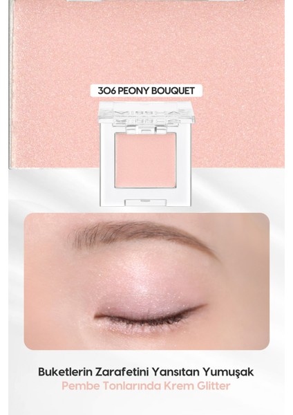 Kalıcı, Topaklanma Yapmayan, Simli Tekli Krem Far Modern Shadow Glitter (306 Peony Bouquet) indirimleri