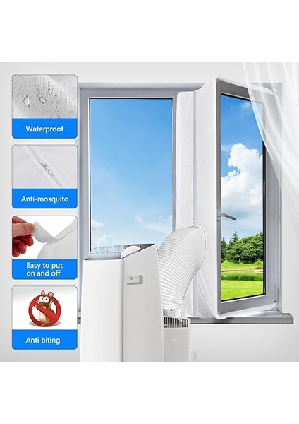 Klima ve Çamaşır Kurutma Makinesi Için 400 cm Pencere Klima Kalafat Kiti, Tüm Mobil Klima Üniteleri Egzoz Için Fermuarlı Pencere Contası, Kolay Kurulum modelleri