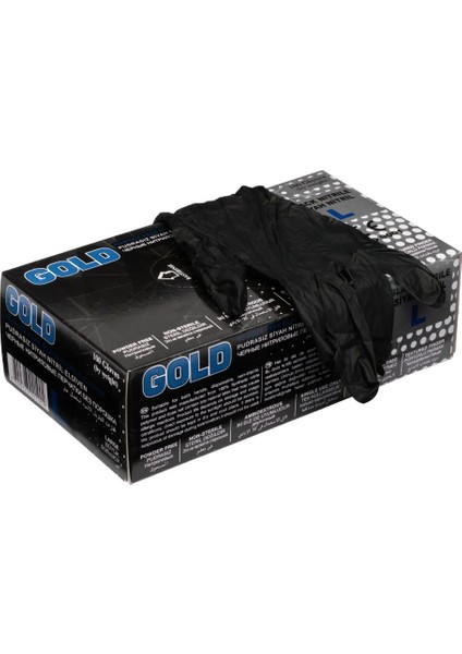 Gold Siyah Nitril Eldiven – X-Large (Xl) 100'LÜ