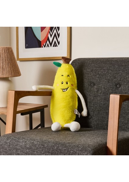 Soft Muz Figürlü Yastık - Sarı - 55X15 cm