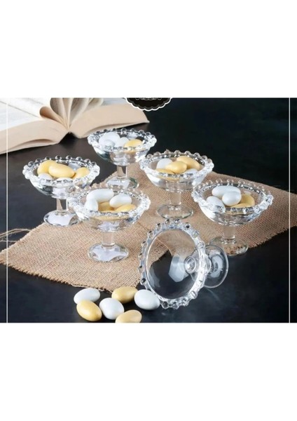 Rayan Petra 6'lı Sunumluk Kase Boncuklu Lokumluk Çerezlik Sosluk Kase