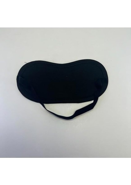 Adet Yıkanabilir Siyah 3 Katlı 8 mm Uyku Maskesi Göz Bandı Kalın Lastikli Uyku Bandı