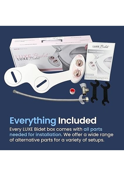 Bidet Neo 120 - Kendi Kendini Temizleyen Başlık, Tatlı Su Elektrikli Olmayan Bide Eklentisi, Klozet Kapağı Için, Ayarlanabilir Su Basıncı, Arka Yıkama (Gül Altın) modelleri