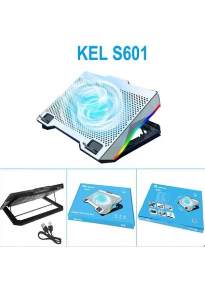 ZR924 S601 Tek Fanlı Rgb Metalik Laptop Soğutucu