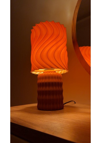 Retro Fitilli Abajur (38 Cm) | Bohem Modern Dekoratif Masa/gece Lambası | LED Ampul Dahil