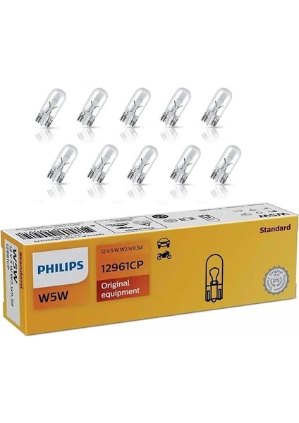 W5W T10 Park Ampulü 12V 5W Standart , 10'lu Paket