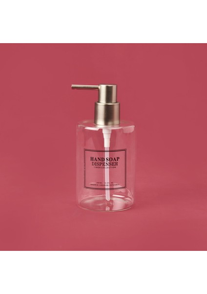 Yuvarlak Borosilikat Cam Sıvı Sabunluk - Şeffaf / Gri