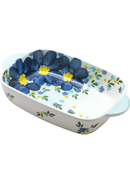 Seramik Dikdörtgen Fırın Kabı 21 cm