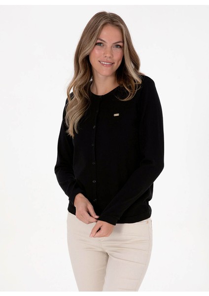 GLT01-GBSK25 Siyah Kadın Hırka 2226035