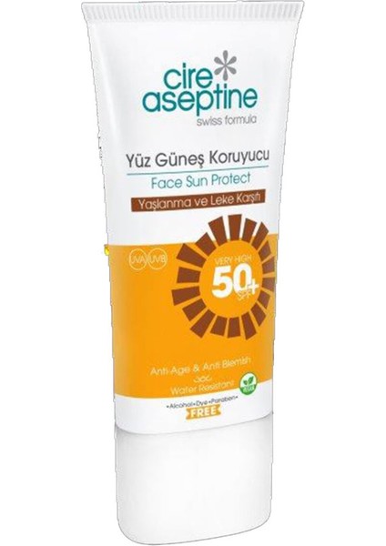 Cire Aseptine Koruma ve Leke Karşıtı Yüz Güneş Koruyucu Spf 50+ 50 ml