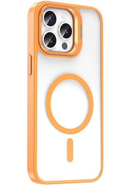 Apple iPhone 15 Pro Max Kılıf M-Safe Şarj Özellikli Standlı Zore M-Safe Klon Lensli Kapak indirimleri