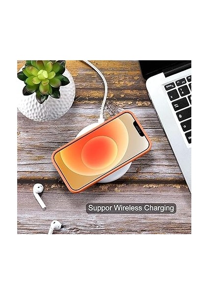 Kılıf Ince Sıvı Silikon 3 Katmanlı Tam Kaplamalı Yumuşak Jel Kauçuk Kılıf Kapak (Turuncu, iPhone 13/14) modelleri