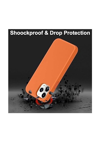 Kılıf Ince Sıvı Silikon 3 Katmanlı Tam Kaplamalı Yumuşak Jel Kauçuk Kılıf Kapak (Turuncu, iPhone 13/14) indirimleri