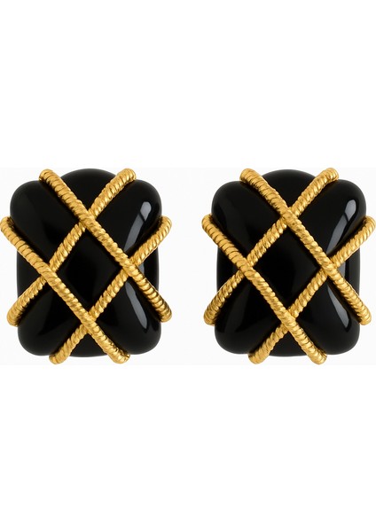 Çelik Kare Vintage Küpe