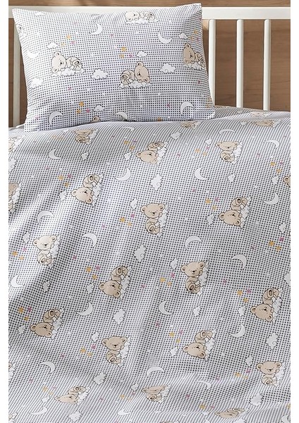 Doğal Pamuk Akfil Kumaş Bebek Nevresim Takımı, Gri modelleri