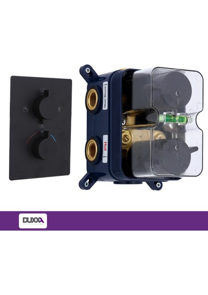 Pera Kare Termostatik Ankastre Duş Seti Siyah D.052.MS modelleri