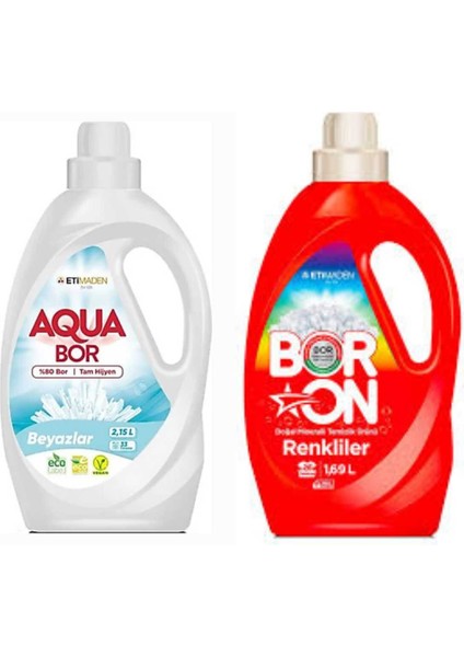 Aquabor Doğal Mineralli Beyazlar Için 33 Yıkama+ Boron Sıvı Renkliler Için 26 Yıkama Tm