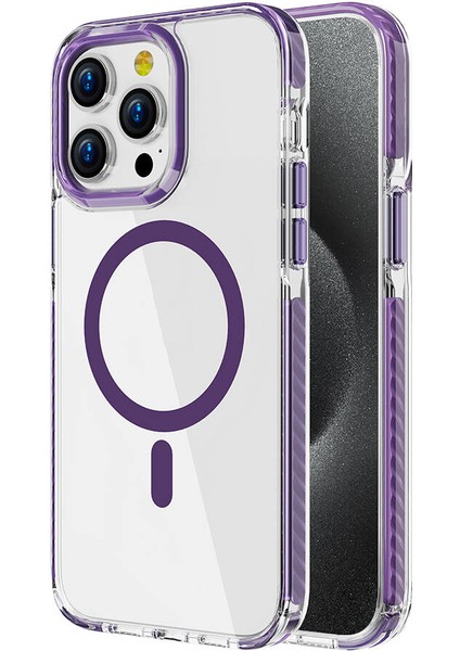 Apple iPhone 15 Pro Max Kılıf M-Safe Şarj Özellikli Airbagli Takılabilir Askı Aparatlı Zore Nana Kapak