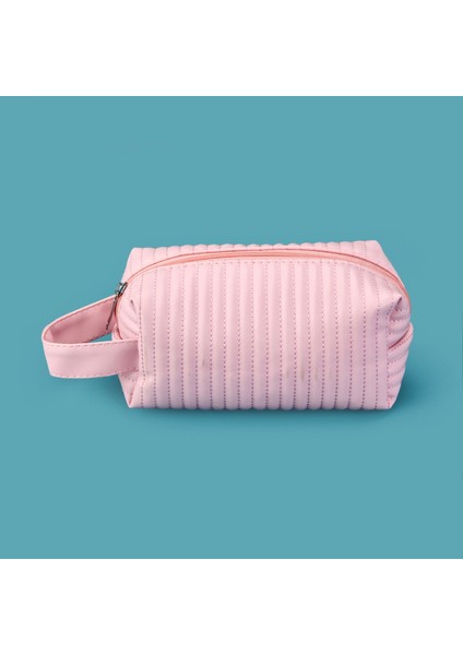 Kapitone Kozmetik Çantası - Pembe - 18X10 cm fiyatları