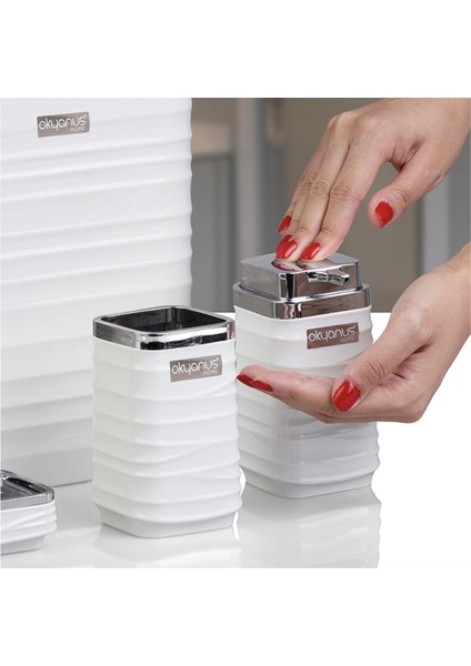 Home Luna Kare 5 Li Banyo Seti - Beyaz fiyatları