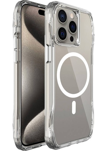 Apple iPhone 15 Pro Max Kılıf M-Safe Şarj Özellikli Airbagli Şeffaf Zore Incek Kapak indirimleri