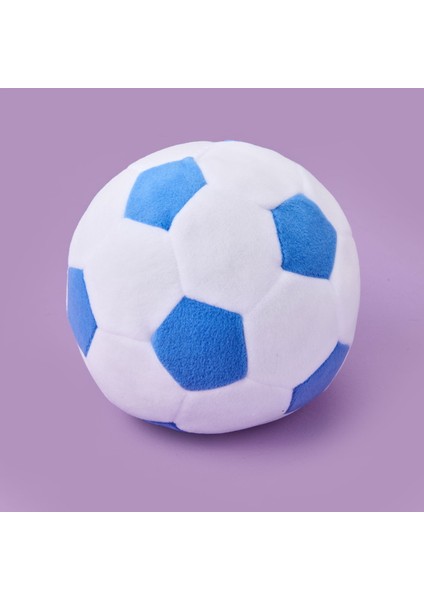 Soft Futbol Topu Figürlü Yastık - Beyaz / Mavi - 30X30 cm