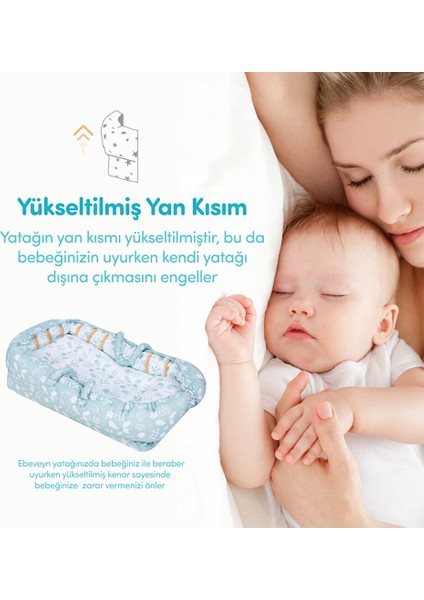 Anne Yanı Bebek Reflü Yatağı Yeşil modelleri