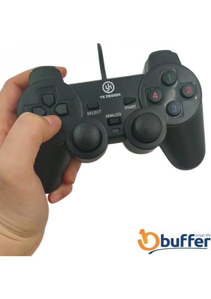 Çift Titreşimli Usb Kablolu Oyun Kolu Pc Uyumlu Vibration Gamepad fırsatları