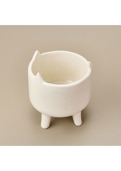 Ayaklı Seramik Saksı - Beyaz - 14X14X15,5 cm modelleri