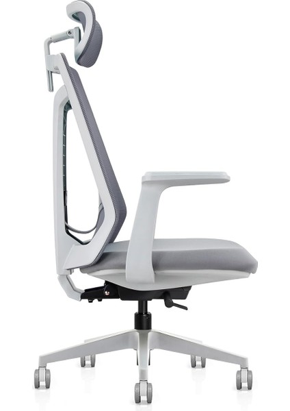 XD-1010 Fileli Başlıklı Çalışma Koltuğu Gri