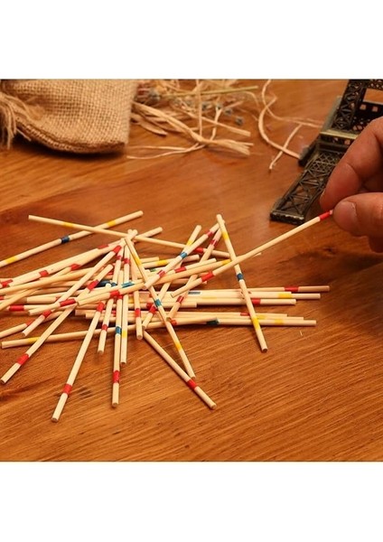 Ahşap Mikado Spiel El Beceri Görsel Eğitici Oyun Çubukları fırsatları