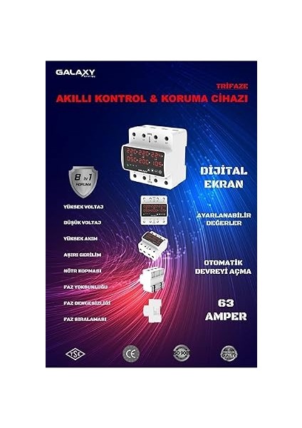 Energy D380 Profesyonel Trifaze Kontrol Cihazı Yüksek-Alçak Voltaj Akım Koruyucu (Konut Işyeri Fabrikalar) fiyatları