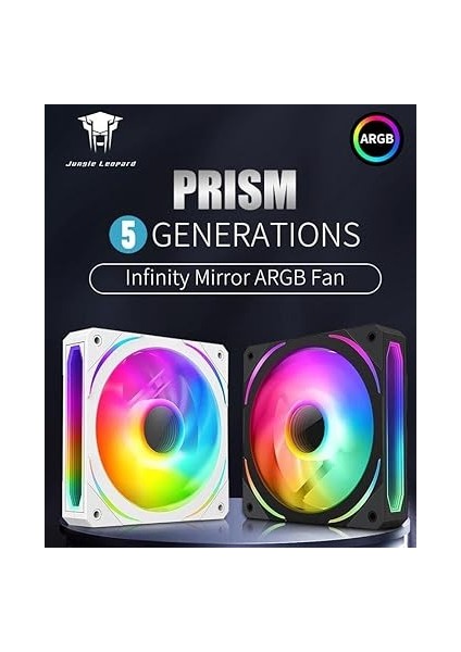 Prism 120 mm Gen5 Argb Kasa Fanı Beyaz, Faset Rgb Etkisi 5 V 3 Pinli Anakart Syncable 4-Pin Ayna Pwm, Bilgisayar Kasaları ve Sıvı Radyatörler Için Uygun fiyatları