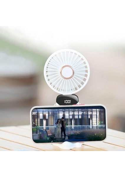 Dijital LED Göstergeli Katlanabilir Askılıklı Portatif Mini Vantilatör Soğutucu El Fanı (N15) fiyatları