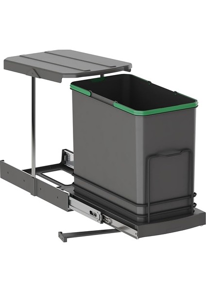 Çöp Kovası Teleskopik Raylı Plastik Gövde 24LT Antrasit