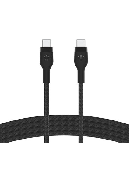 Macbookpro, Ipadpro, GALAXYS22, Ultra, Plus - Siyah Gibi Cihazlar Için Power Delivery Pd ile Hızlı Şarj Için Boostchargepro Flex Örgülü Usb-C - Usb-C Kablosu 1m Usb-If Onaylı modelleri