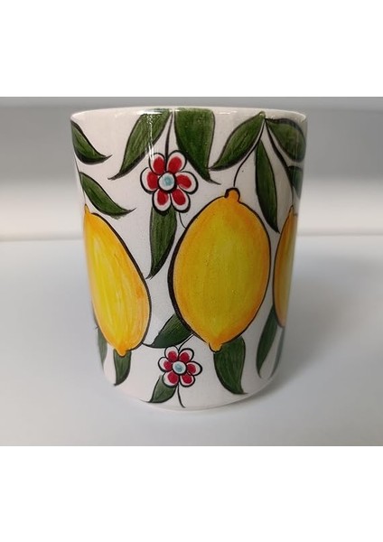 El Yapımı Seramik Kupa Limon Desenli indirimleri
