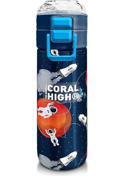 High Çelik Matara Termos/suluk 31999-500ML, Lacivert Mavi Astronot - Erkek Çocuk