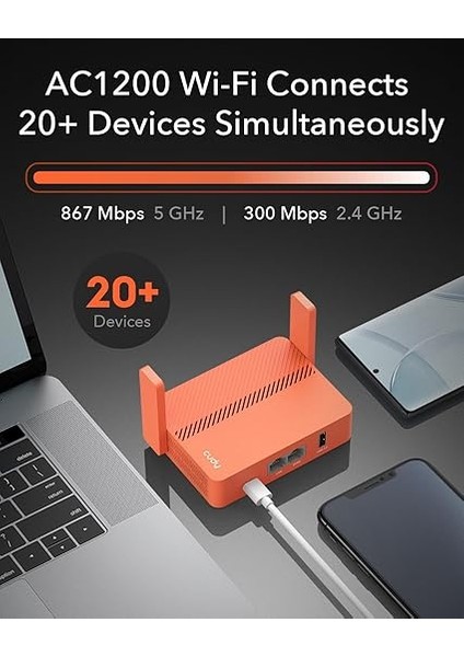 AC1200 Cep Boyutlu Wi-Fi Seyahat Yönlendirici, Otel ve Kamu Ağı Için Genişletici/tekrarlayıcı, Wısp, Vpn Istemci ve Sunucu, Usb, TR1200 fiyatları