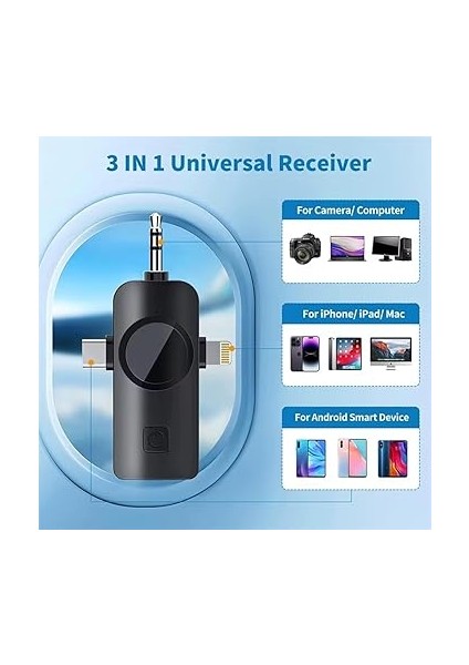 F11-2 Profesyonel Çift Kablosuz Yaka Mikrofonu, Tüylü Rüzgar Korumalı, Kablosuz Yaka Mikrofonu Wireless Lavalier Microphone iphone Android Type C Lightning Tiktok Youtube Ses Kayıt Mikrofonu fiyatları