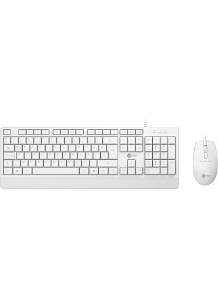 CM106 USB Kablolu, Qwerty Türkçe Dizilim Klavye, 1200DPI Optik Fare, Bilek Dinlendirme, Sağ ve Sol Elle Kullanılabilir, Evrensel Uyum, Türkçe Q Klavye &amp; Mouse Set Beyaz