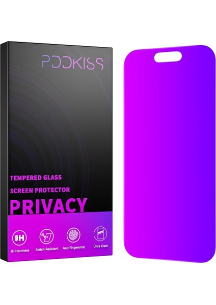 iPhone 16 Pro Max Gizlilik Ekran Koruyucu Temperli Cam 6.9 Inç, Mor Degrade Anti Casus Anti Mavi Işık Hd Kolay Kurulum Için Uyumlu