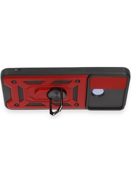 Xmpdby Newface Xiaomi Redmi 12C Kılıf Pars Lens Yüzüklü Silikon - Kırmızı modelleri