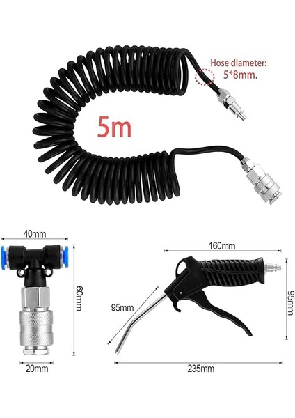 Kamyon Minibüs Kompresör, 5 Metre Hava Hortumu ve Tabancası Bağlantı Elemanı Seti fiyatları