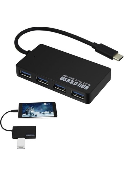 Type C USB 3.1, 4xusb 3.0 Hub Çoklayıcı Dönüştürücü Switch Type C To USB Çevirici