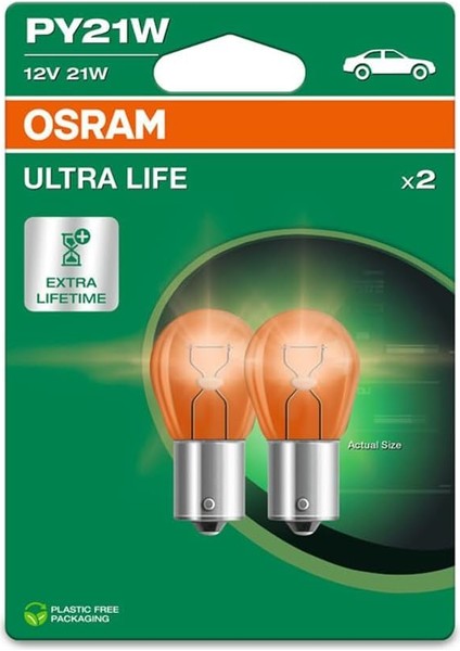 Ultra Lıfe, PY21W, Çift Blister, (2 Lamba), Beyaz